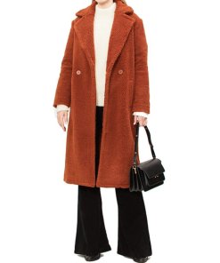 Maje Gourson Long Faux Fur Coat