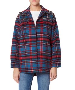 Sandro Mar Embellished Flannel Jacket