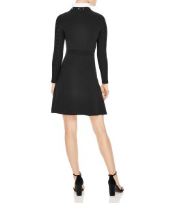 Sandro Clémence Tie-Neck A-Line Dress