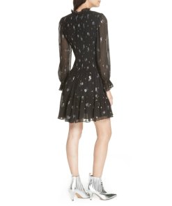 Rebecca Taylor Smocked Scattered Tulip Clip Dress