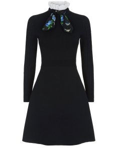 sandro tie neck dress
