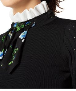 Sandro Clémence Tie-Neck A-Line Dress