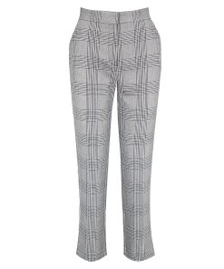 Maje Plino Check Straight Cropped Pants