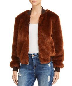 Elizabeth and James Ellington Faux Fur Bomber Jacket