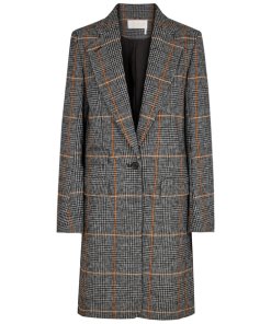 Chloé Checked Houndstooth Woven Coat