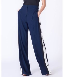 Veronica Beard Russo High-Waist Side-Snap Wide-Leg Pants