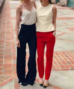 Veronica Beard Russo High-Waist Side-Snap Wide-Leg Pants