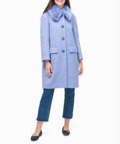 Kate Spade Faux Fur Trim Coat-1