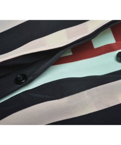 Diane von Furstenberg Carrington Stripe Pacific Long-Sleeve Floor-Length Shirtdress