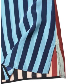 Diane von Furstenberg Carrington Stripe Pacific Long-Sleeve Floor-Length Shirtdress