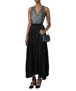 Alice + Olivia Katz Pleated Asymmetric Maxi Skirt