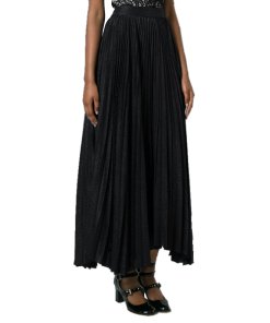 Alice + Olivia Katz Pleated Asymmetric Maxi Skirt