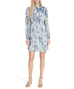 Tory Burch Deneuve Ruffle-Trim Floral-Print Dress