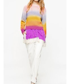 Zadig& Voltaire Kary Long-Sleeve Rainbow Gradient Sweater