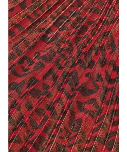 Alice + Olivia Katz Metallic Leopard Print Pleated Maxi Skirt