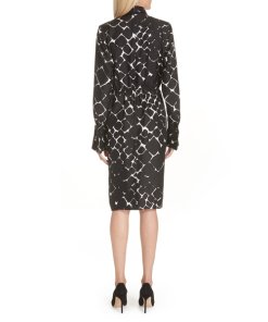 Marc Jacobs Printed Silk Turtleneck Midi Dress