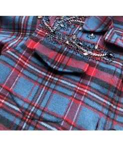 Sandro Mar Embellished Flannel Jacket