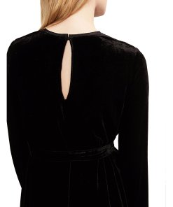 Theory Velvet Tie-Waist Shift Dress