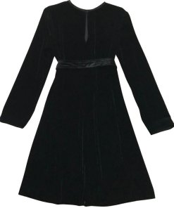 Theory Velvet Tie-Waist Shift Dress