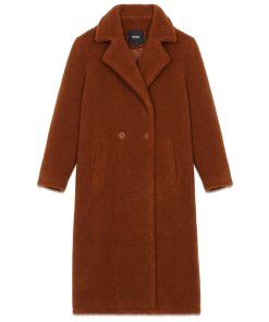 Maje Gourson Long Faux Fur Coat