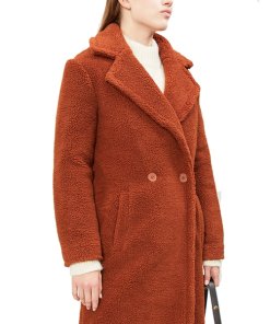 Maje Gourson Long Faux Fur Coat