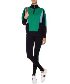 Sandro Wave 1 Ambitieux Zip-Up Colorblock Sweater
