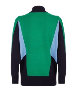 Sandro Wave 1 Ambitieux Zip-Up Colorblock Sweater