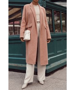Vince Long Brushed-Wool Coat