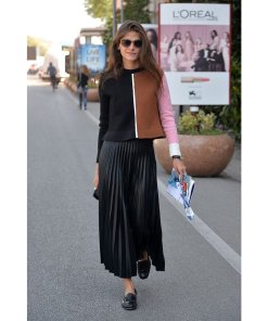 Alice + Olivia Katz Pleated Asymmetric Maxi Skirt