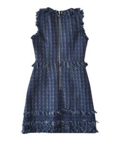 Kate Spade Madison Avenue Fringe V-Neck Tweed Dress