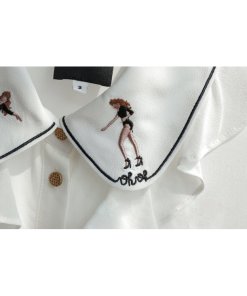 Idano Lille Embroidered Collar Blouse