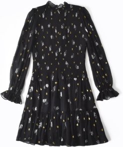 Rebecca Taylor Smocked Scattered Tulip Clip Dress