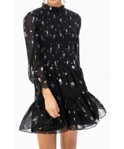 Rebecca Taylor Smocked Scattered Tulip Clip Dress