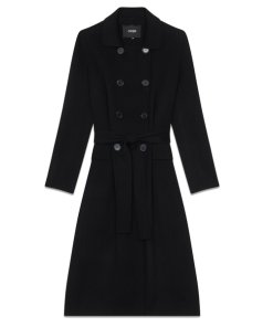 Maje Geola Long Double-Faced Wool Coat