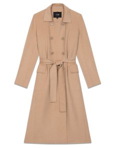 Maje Geola Long Double-Faced Wool Coat