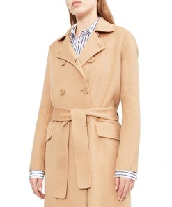 Maje Geola Long Double-Faced Wool Coat