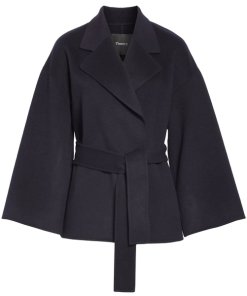 Theory Bell-Sleeve Wool & Cashmere Belted Jacket