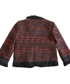 Kate Spade Multi Tweed Fringe Jacket