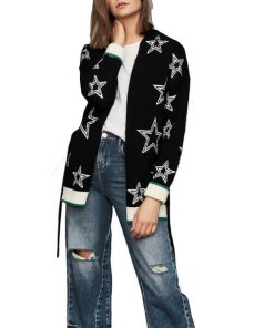 Maje Meny Oversize Star Motif Cardigan