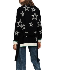 Maje Meny Oversize Star Motif Cardigan