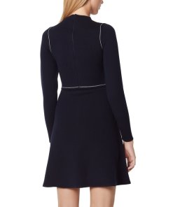 Sandro Lune Contrast Stitching Knit Dress