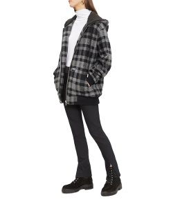 The Kooples Hooded Check Jacket