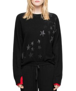 Zadig & Voltaire Gaby Bis Embellished Star Cashmere Sweater