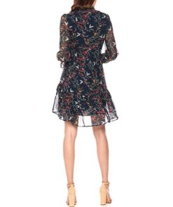 The Kooples Blue Bird Silk Chiffon Dress