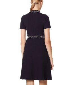 Sandro Bugle Embellished Knit Skater Dress
