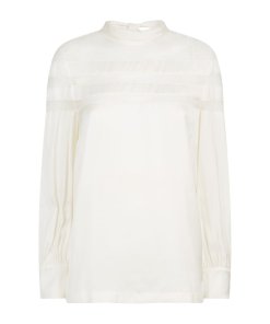 Sandro Mirtylles Lace Detail Sheer Top