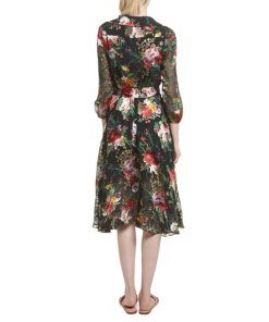 Alice + Olivia Abney V-Neck Floral Wrap Shirtdress