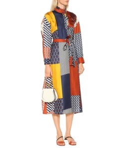 Tory Burch Bianca Patchwork Waist Tie Dress