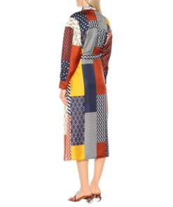Tory Burch Bianca Patchwork Waist Tie Dress