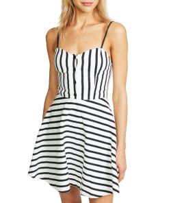 Alice + Olivia Nella Striped Button-Front Mini Dress